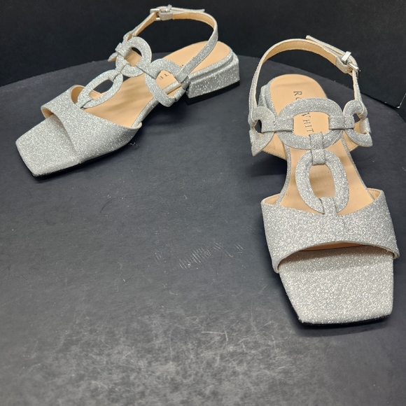 Ron White Dress Sandals 7 Silver Glitter Beverly Wedding Made Italy New $495 - Picture 5 of 15